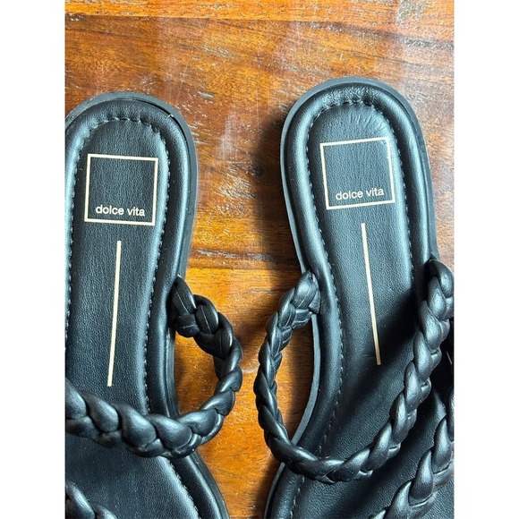 Dolce Vita Women's Iman Braided Strap Slide Sandals Black Size 9 - Picture 3 of 6